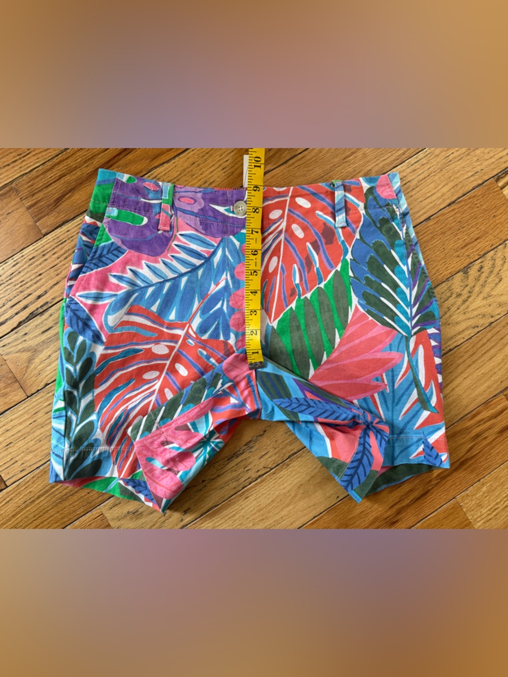 Talbots Vibrant Floral Botanical Cotton Blend Chino Shorts Women’s Size 4 NWT - Picture 12 of 15